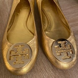 Tory Burch Gold Ballet, SZ9, great condition!
